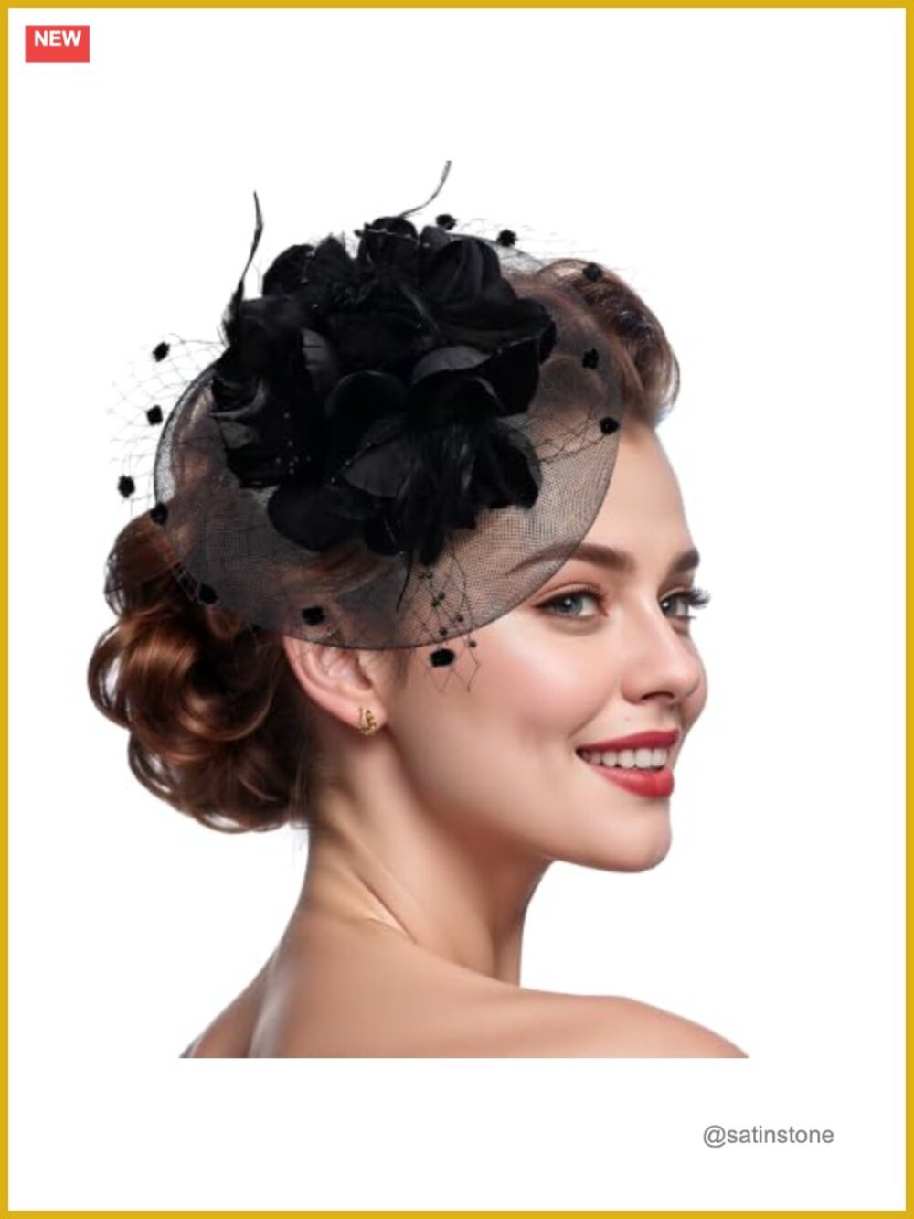 Fascinator Hat 1920s 1950s Floral Mesh Feathers Hair Clip Headband